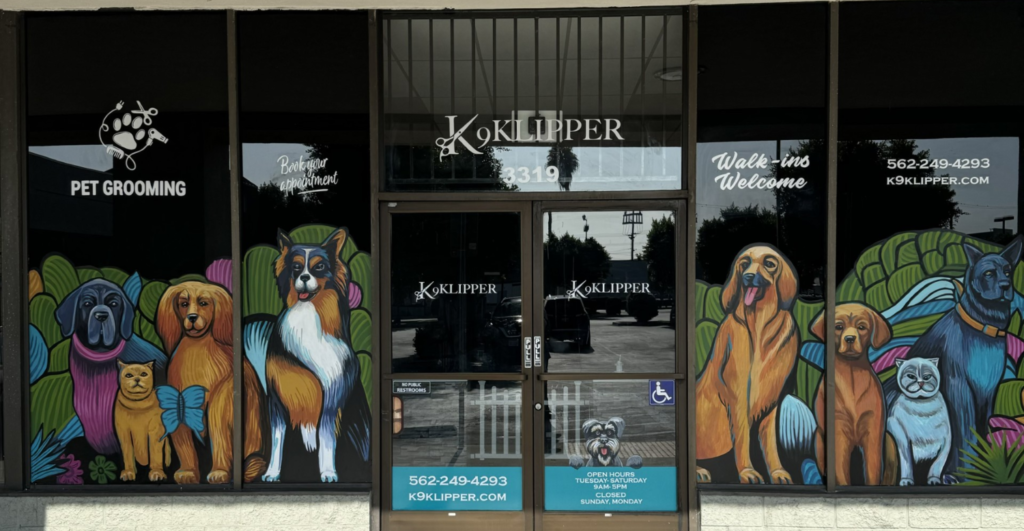 K9klipper Store Front Art Mural Dogs Cats